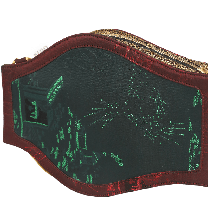 Ultra-Light Water Bottle-Shaped Song Brocade Vintage Style Crossbody Bag 164g - SinoCultural -- GD1204