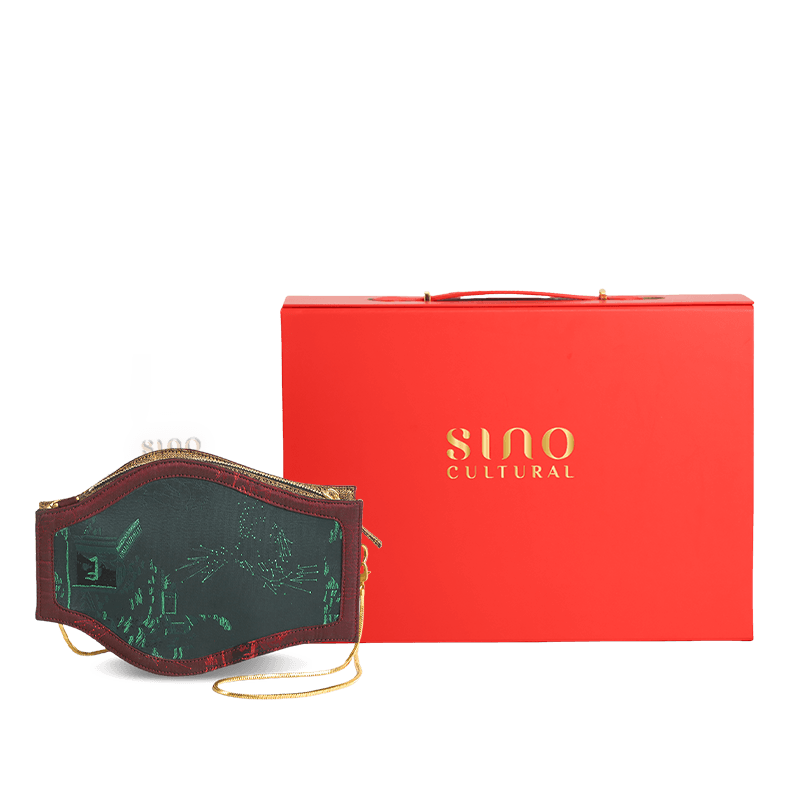 Ultra-Light Water Bottle-Shaped Song Brocade Vintage Style Crossbody Bag 164g - SinoCultural -- GD1204