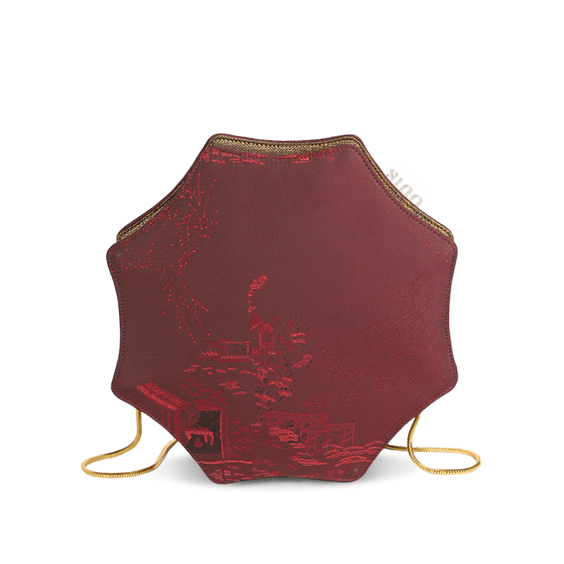 Ultra-Light Hexagonal Eco-Friendly Fabric Vintage Style Crossbody Bag 194g - SinoCultural -- GD1205