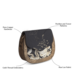 Saddle Loong Embroidered Bag – Ultra-Light 216g, Recycled Fabric & Hualuo Silk - SinoCultural -- GD1206