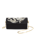 Ultra-Light Loong Silk Embroidery Black Evening Bag Recycled Fabric 154g - SinoCultural -- GD1207