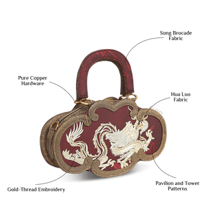 Ultra-Light Ruyi Loong Embroidery Handbag – Recycled Fabric with Hualuo Silk 205g - SinoCultural -- GD1211