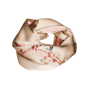 Handcrafted Embroidery Silk Scarf Luxurious 16 Momme Design 155x35cm - SinoCultural -- HYFSJ001-2