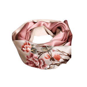 Handcrafted Suzhou Embroidery 100% Mulberry Silk Scarf 155x35 cm - SinoCultural -- HYFSJ006-1