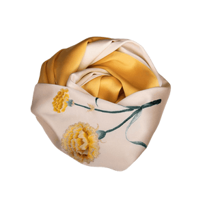 Handcrafted Suzhou Embroidery Silk Scarf 100% Mulberry Silk 155x35cm - SinoCultural -- HYFSJ010-1
