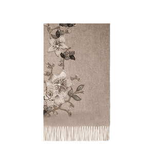 Handcrafted Su Embroidery Cashmere Scarf Premium Quality 200x60cm - SinoCultural -- HYFSJ012-1