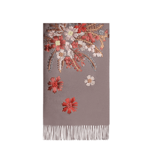 Handcrafted Su Embroidery Cashmere Scarf Luxury Gift Box 200x70cm - SinoCultural -- HYFSJ013-3