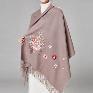 Handcrafted Su Embroidery Cashmere Scarf Luxury Gift Box 200x70cm - SinoCultural -- HYFSJ013-3