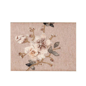 Embroidery 100% Pure Cashmere Scarf Gardenia 200x60 cm - SinoCultural -- HYFSJ037