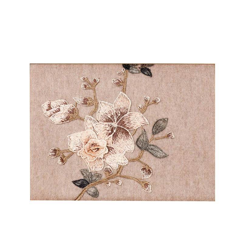 Embroidery 100% Pure Cashmere Scarf Gardenia 200x60 cm - SinoCultural -- HYFSJ037