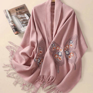 Handcrafted Su Embroidery Cashmere Scarf Luxury Gift Box 200x60cm - SinoCultural -- HYFSJ014-2