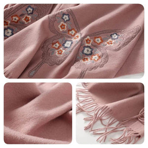 Handcrafted Su Embroidery Cashmere Scarf Luxury Gift Box 200x60cm - SinoCultural -- HYFSJ014-2