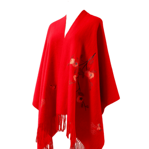 Handcrafted Su Embroidery Cashmere Scarf Luxury Gift Box 200x60cm - SinoCultural -- HYFSJ014-4