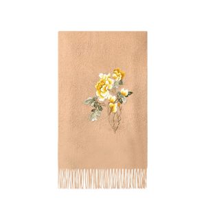 Handcrafted Su Embroidery Cashmere Scarf Warm Winter 200x70cm - SinoCultural -- HYFSJ022-2