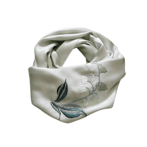 Handmade Su Embroidery 16 Momme Silk Scarf 155x35cm - SinoCultural -- HYFSJ033A01