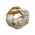 Handmade Su Embroidery 16 Momme Silk Scarf 155x35cm - SinoCultural -- HYFSJ034A01