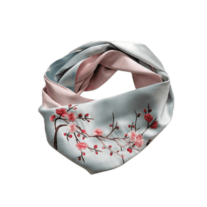 Handmade Su Embroidery 16 Momme Silk Scarf 155x35cm - SinoCultural -- HYFSJ034A01