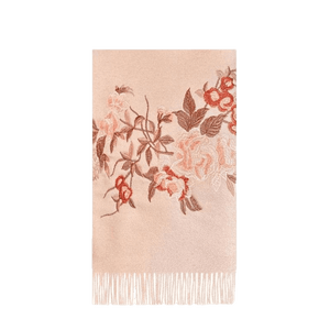 Embroidery 100% Pure Cashmere Scarf Soft and Warm 200x70 cm - SinoCultural -- HYFSJ049A03