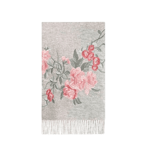 Embroidery 100% Pure Cashmere Scarf Soft and Warm 200x70 cm - SinoCultural -- HYFSJ049A03