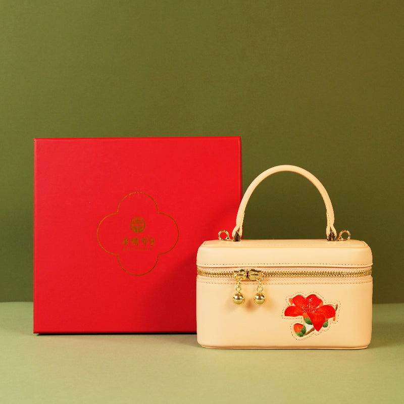 Handcrafted Embroidered Kapok Makeup Bag - SinoCultural -- BXW06WCS201A02