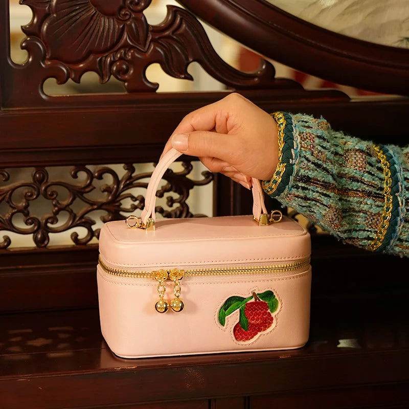 Sinocultural Handcrafted Embroidered Lychee Makeup Bag - SinoCultural -- BXW06WCS189A02