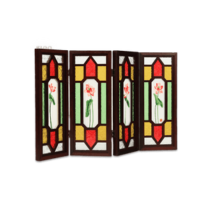 Handcrafted Embroidery Lotus Blossom Cantonese Mansion Window Ornament - SinoCultural -- BXL06WCS174A03