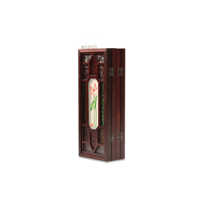Handcrafted Embroidery Lotus Blossom Cantonese Mansion Window Ornament - SinoCultural -- BXL06WCS174A03