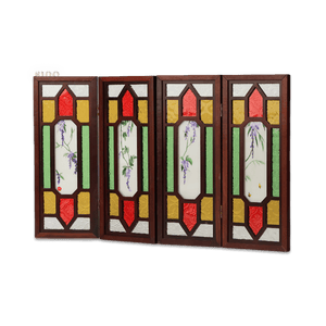 Handcrafted Embroidery Wisteria Cantonese Mansion Window Ornament - SinoCultural -- BXL06WCS174A04