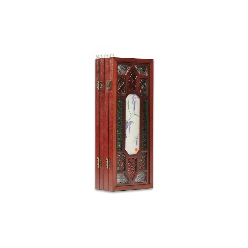 Handcrafted Embroidery Wisteria Cantonese Mansion Window Ornament - SinoCultural -- BXL06WCS174A04