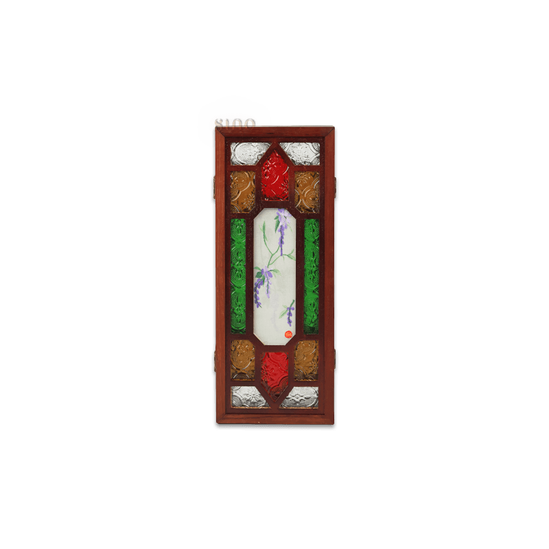 Handcrafted Embroidery Wisteria Cantonese Mansion Window Ornament - SinoCultural -- BXL06WCS174A04