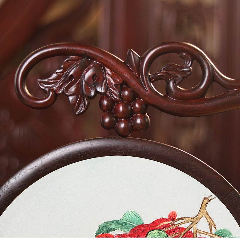 Handcrafted Mulberry Silk Lychee Double-Sided Embroidery Tabletop Decoration - SinoCultural -- JZSX001A13