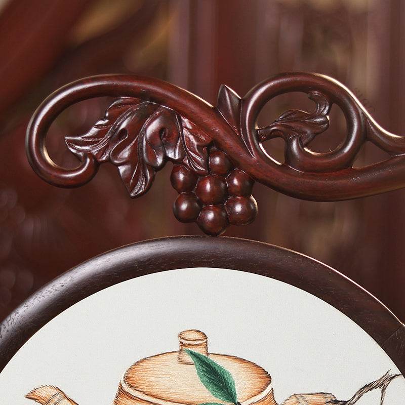 Handcrafted Mulberry Silk Lychee Double-Sided Embroidery Tabletop Decoration - SinoCultural -- JZSX001A14