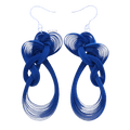 Handmade Klein Blue Dangle Earrings - Chinoiserie Bamboo Hoop Gift - SinoCultural -- ZBXK-A1-0240