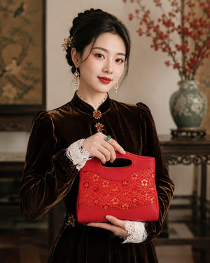 Chinoiserie Luxury Song Brocade New Chinese Style Nano Bag-Ice Crack Plum Blossom