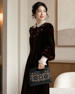Heritage Song Brocade New Chinese Style Nano Bag-Lingwen Ruyi-brocademodern