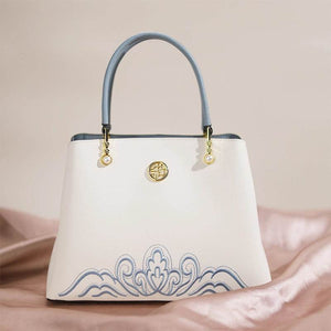 Embroidery Genuine Leather Elegant Crossbody Bag - SinoCultural -- SC1753-A2