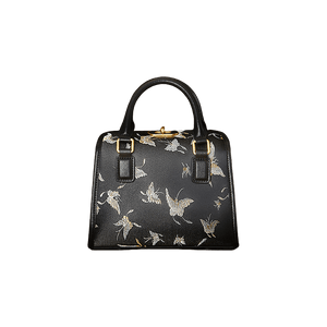 Brocade Boston Black Bag Butterfly Designer Women Handbag - SinoCultural -- JD170615-1