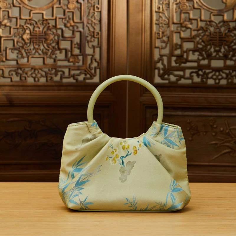 Jacquard Mulberry Silk Fresh Crossbody Handbag - SinoCultural -- P270617-1