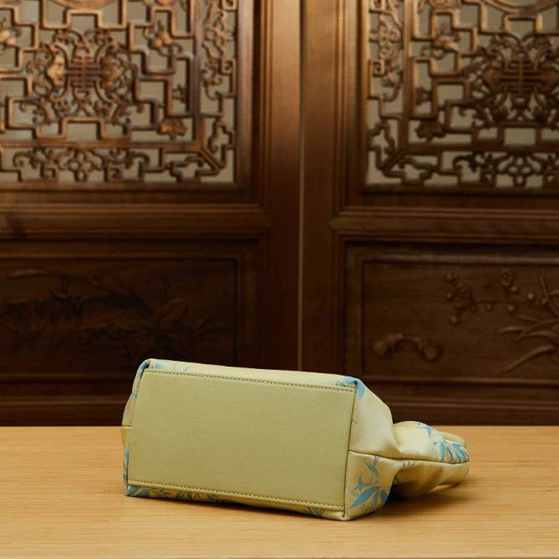 Jacquard Mulberry Silk Fresh Crossbody Handbag - SinoCultural -- P270617-1