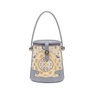 Song Brocade Fragrant Cloud Silk Bucket Bag - SinoCultural -- KM-0216-M2