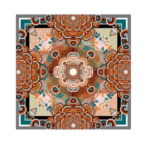 Chinese Style Silk Square Scarf Lotus Design 65 x 65 cm & 88 x 88 cm - SinoCultural -- LS034-1