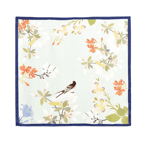 Mulberry Silk Elegant Floral Silk Chiffon Scarf 87 x 87 cm & 175 x 107 cm - SinoCultural -- LS036-1