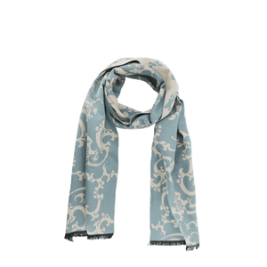 Luxurious Silk Velvet Autumn-Winter Scarf Cloud Pattern 30x180cm - SinoCultural -- LS042-1
