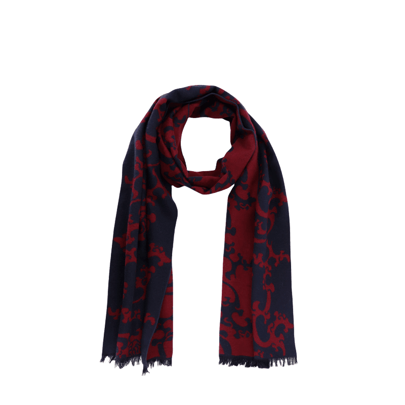 Luxurious Silk Velvet Autumn-Winter Scarf Cloud Pattern 30x180cm - SinoCultural -- LS042-1