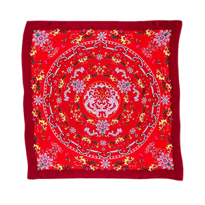 Mulberry Silk Elegant Square Scarf Fate of Fortune 90x90cm - SinoCultural -- LS056-1