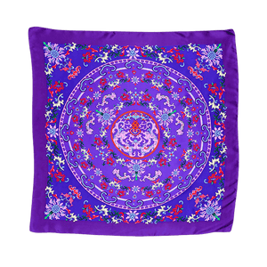 Mulberry Silk Elegant Square Scarf Fate of Fortune 90x90cm - SinoCultural -- LS056-1