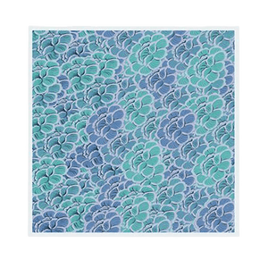 100% Wool Winter Square Scarf Elegant Peony 100x100cm - SinoCultural -- LS059
