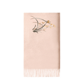 Handcrafted Embroidery Premium 100% Wool Cashmere Scarf Orchid 180x30cm - SinoCultural -- LS064