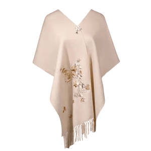 Handcrafted Su Embroidery Luxurious 100% Wool Cashmere Scarf 180x30cm - SinoCultural -- LS068