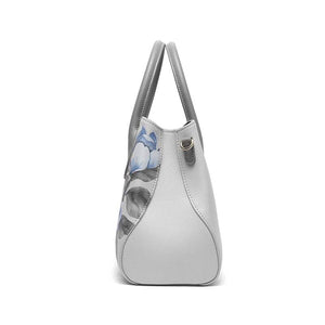 Leather Gardenia Floral Women's Crossbody Handbag - SinoCultural -- P120201